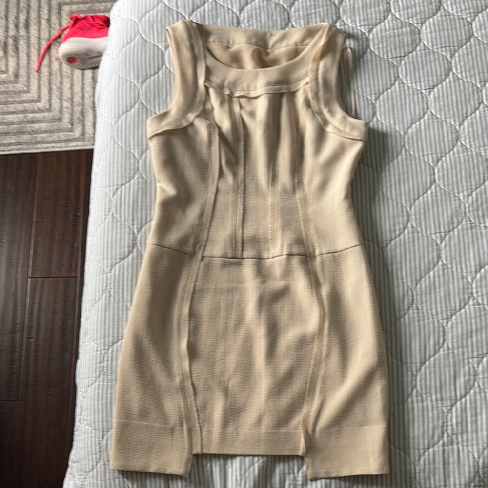 Elegant Cream Sleeveless Dress